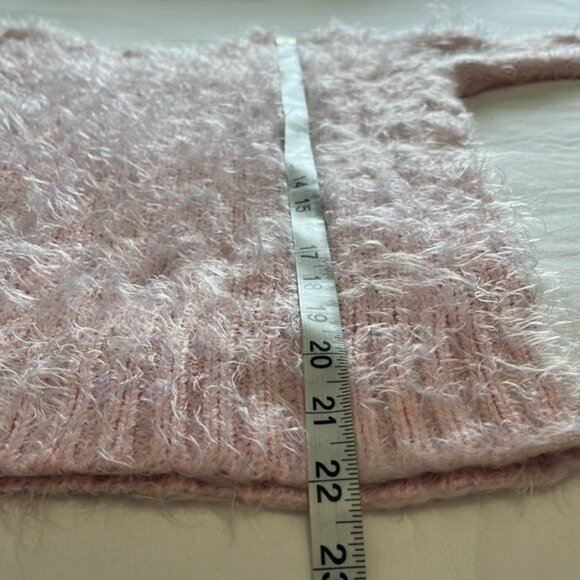 Apt. 9 Sweater, Soft Fuzzy Eyelash Knit, Long Sleeve Crewneck Light Pink, XS - Picture 7 of 9